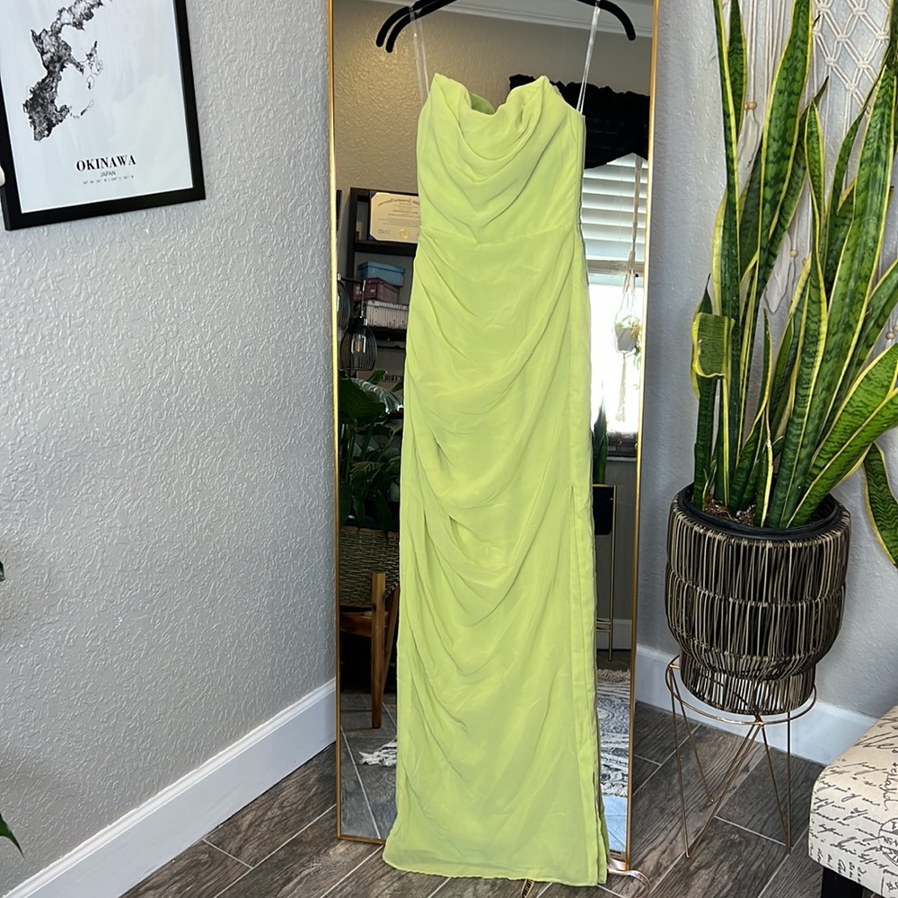 House of CB Adrienne Lime Green Strapless Dress NWOT - Picture 6 of 12